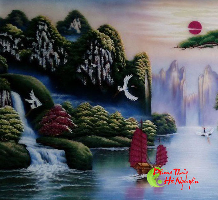 tranh đá quý thuận buồm xuôi gió